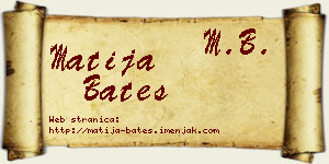 Matija Bates vizit kartica